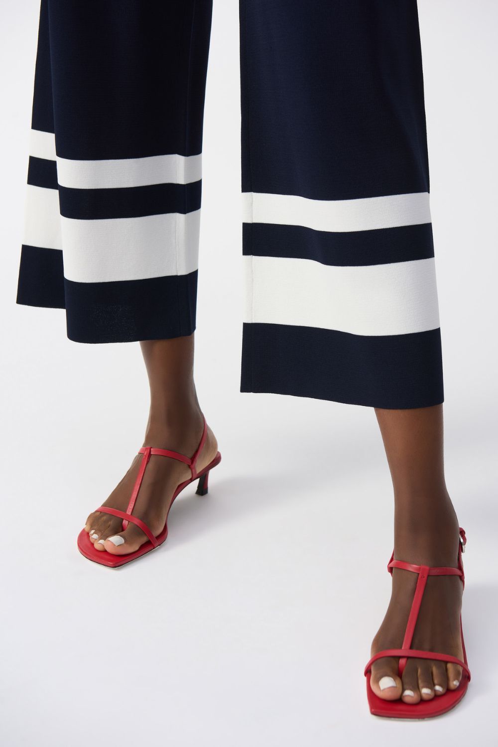 Placement Stripe Knit Culotte | Midnight Blue/Vanilla