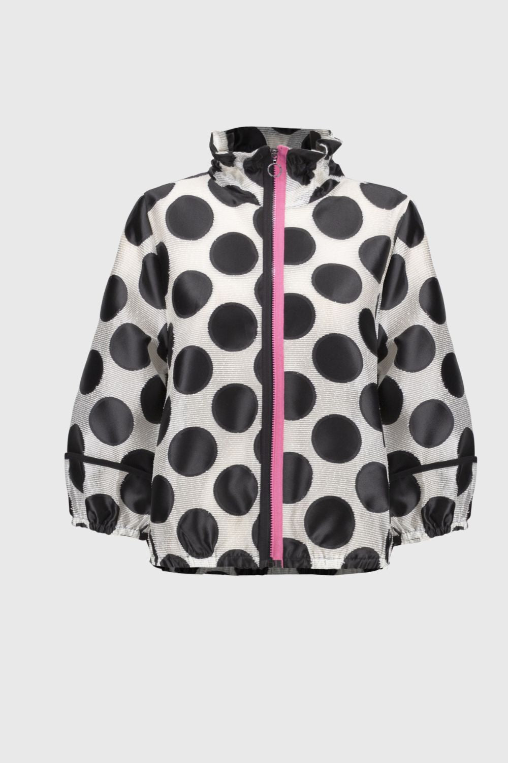 Jacquard Dot Boxy Jacket | Black/White