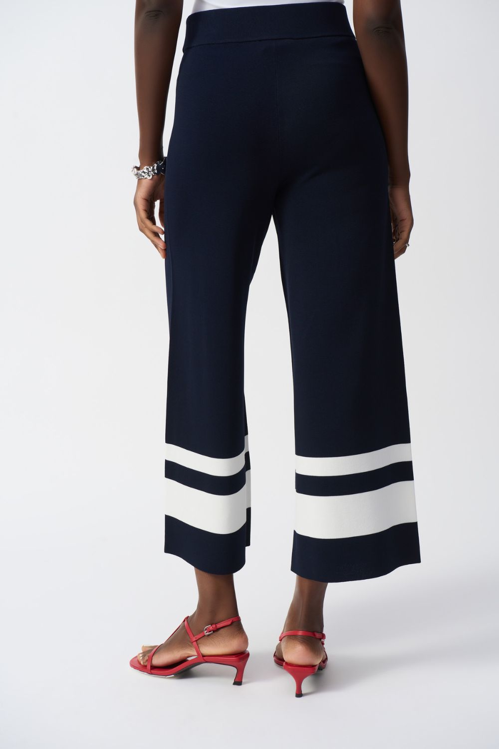 Placement Stripe Knit Culotte | Midnight Blue/Vanilla