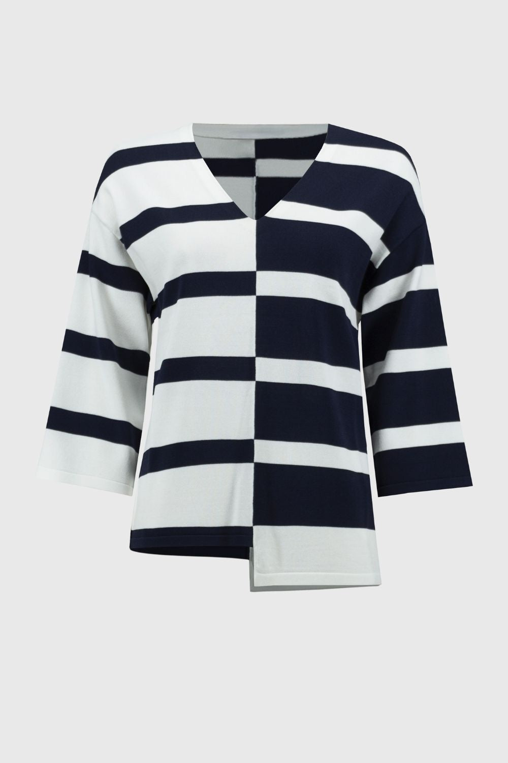 Joseph Ribkoff Striped Sweater Pullover | Midnight Blue/Vanilla_Shop 12