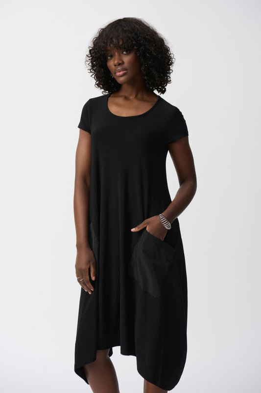 Silky Knit Cocoon Dress | Black