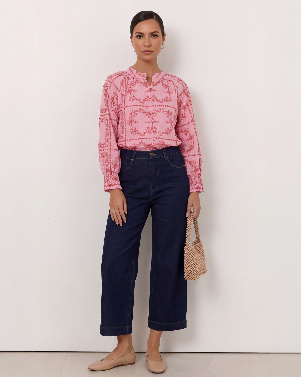 Embroidered Top | Pink/Rose