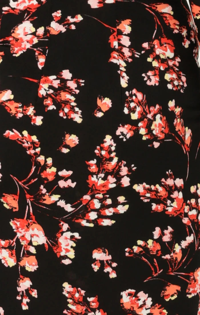 Quinn Midi Dress | Black Pink Floral