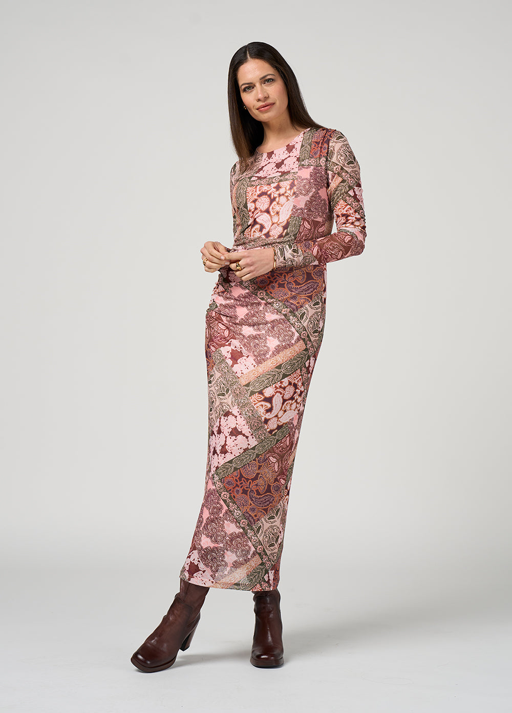 Byzantium Mesh Dress | Blush