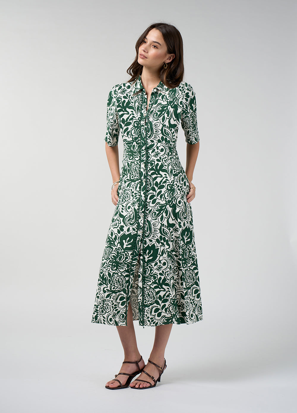 Buttermilk Teardrop Dress | Green Multi
