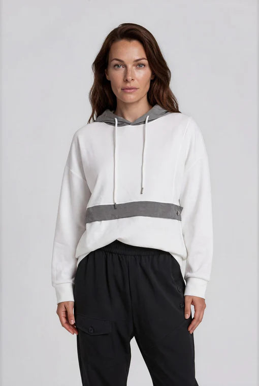 LYL Hooded Tracking Sweater | White