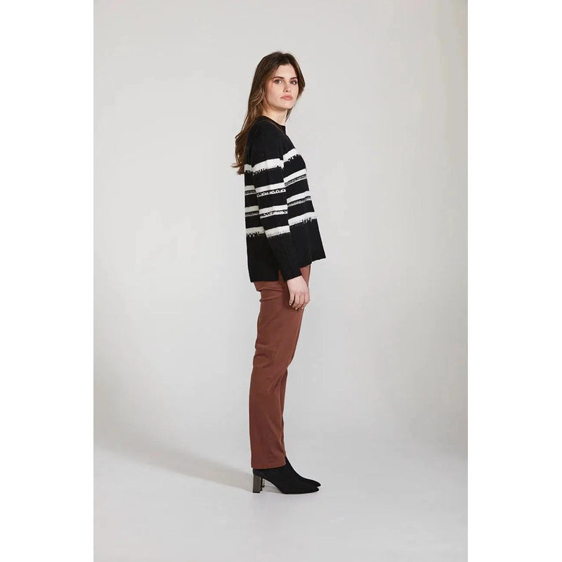 Vogue Sweater | Black Stripe, Nutmeg Stripe-Lania-Shop 12 Bendigo