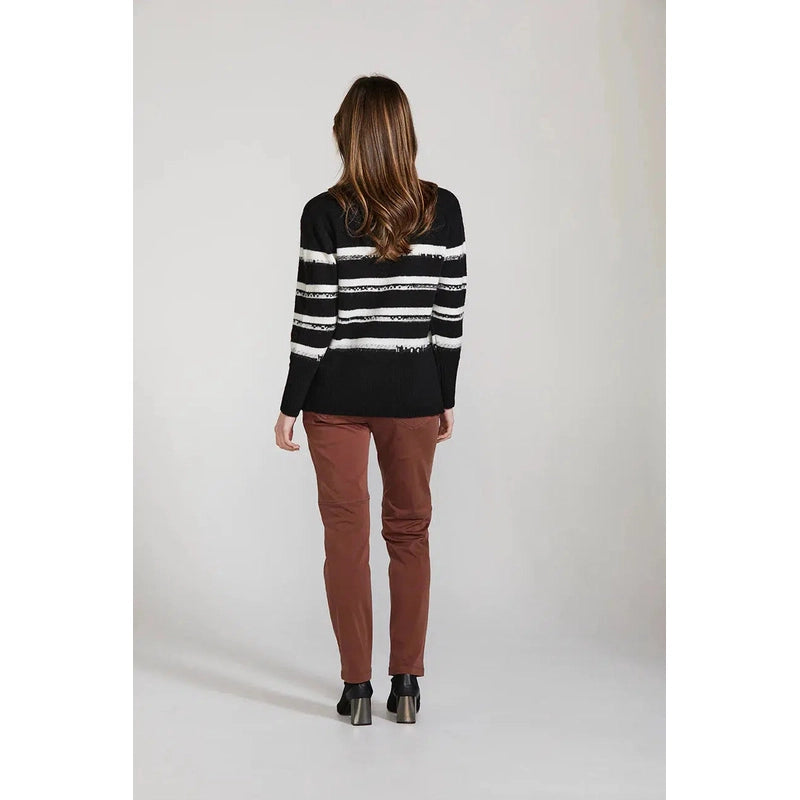 Vogue Sweater | Black Stripe, Nutmeg Stripe-Lania-Shop 12 Bendigo