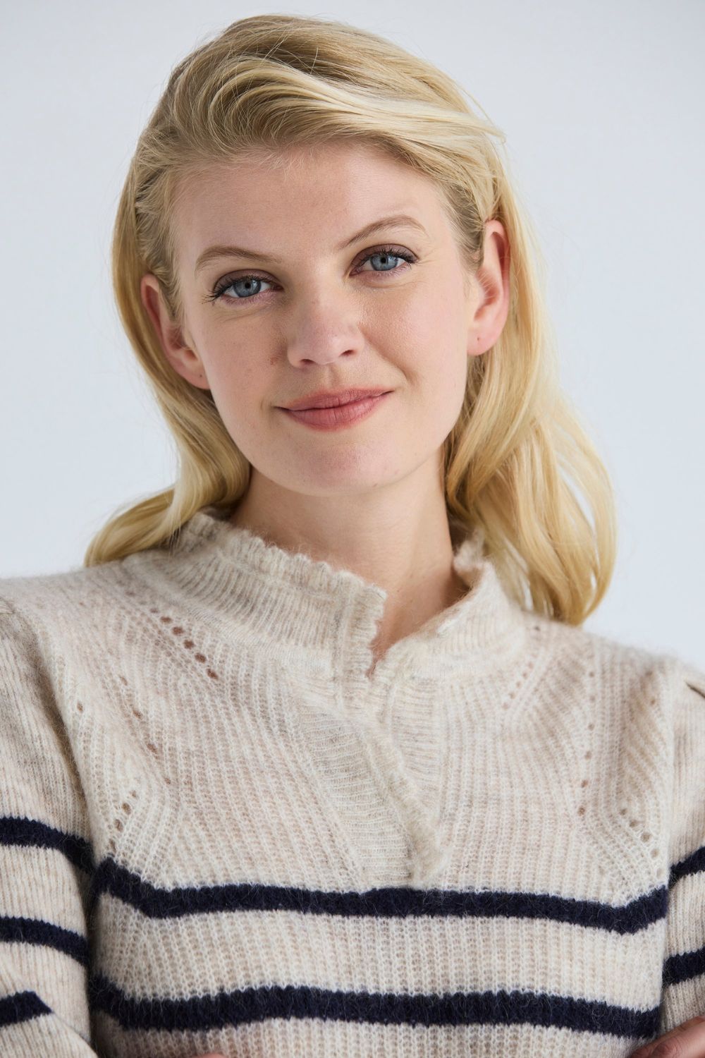 Amelia Sweater | Ice/Ink Stripe