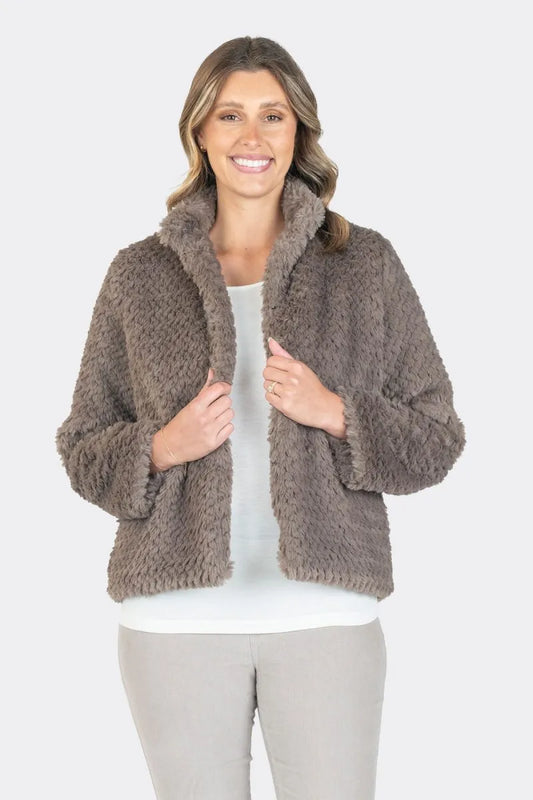Lined Faux Fur Jacket | Latte