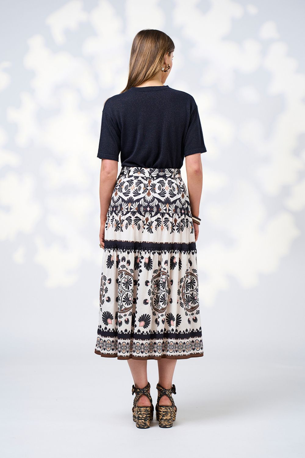 Zoe Skirt | Ecru Multi