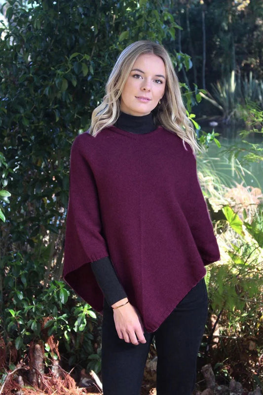 Plain Possum Poncho | Berry