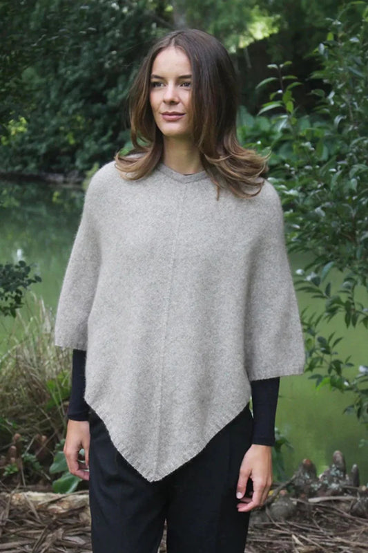 Plain Possum Poncho | Natural