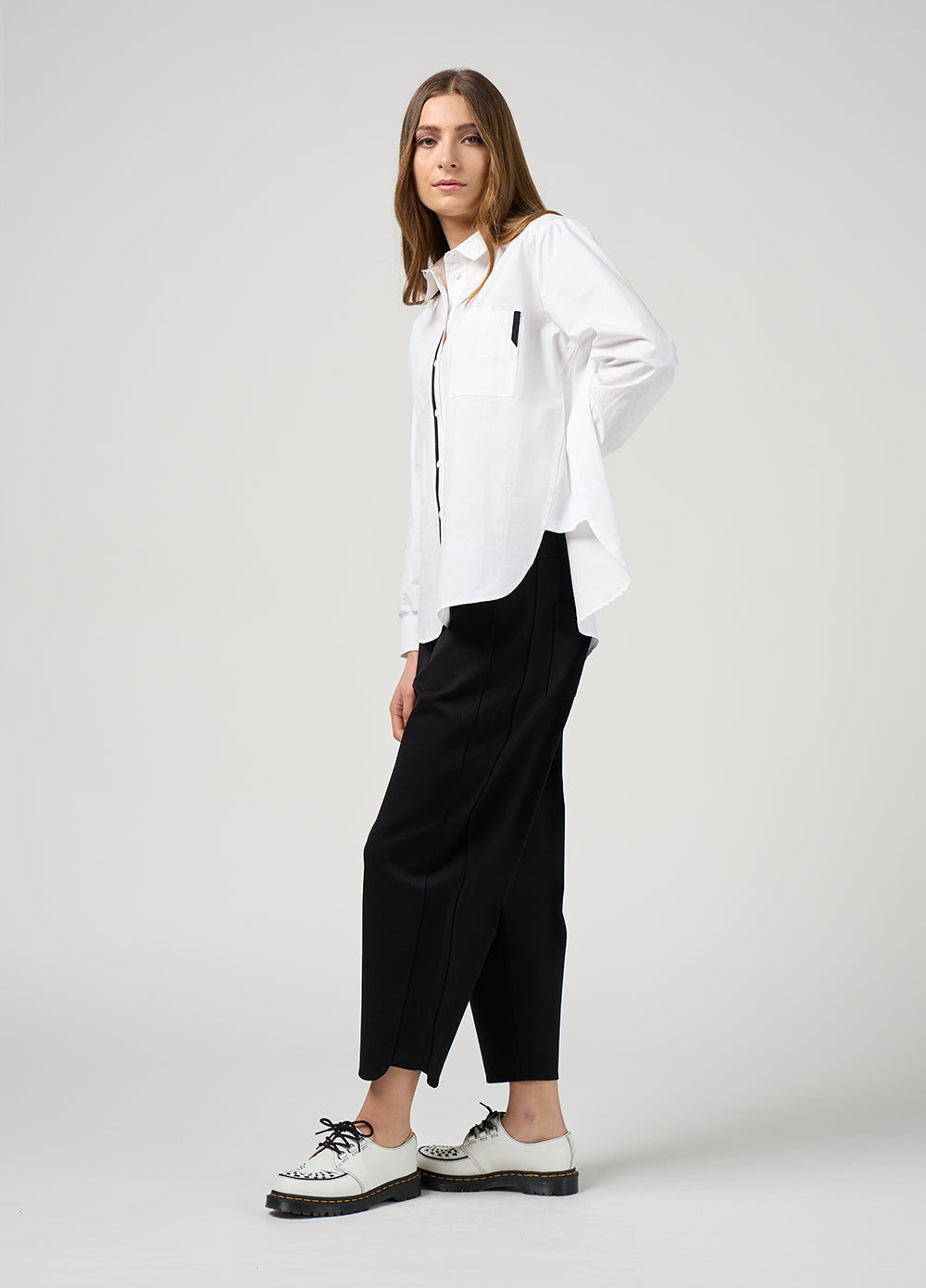 Mixed Media Shirt | White