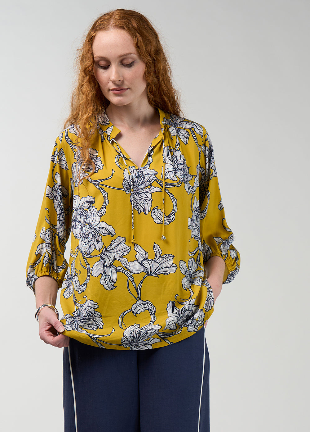 Blue Print Blouse | Citron Multi