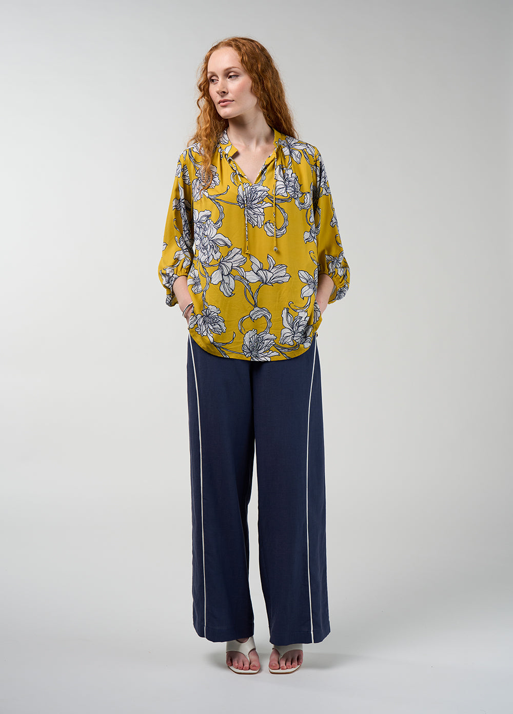 Blue Print Blouse | Citron Multi