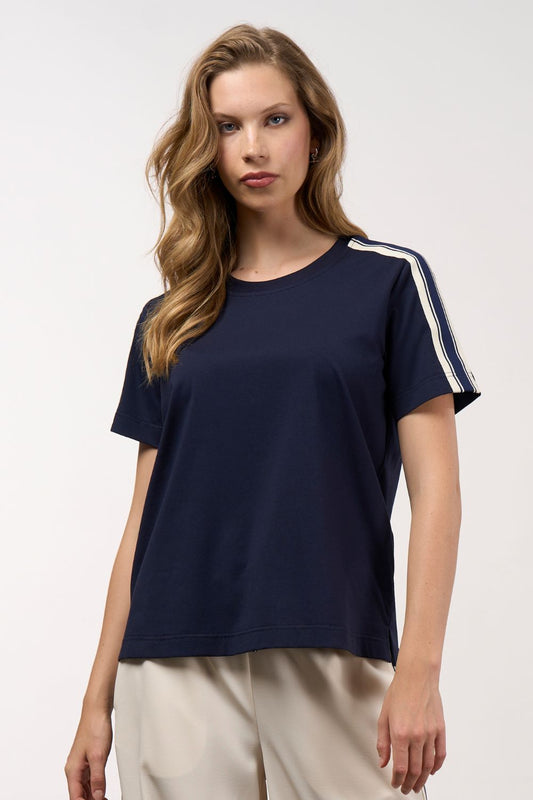 Linear Tee | Navy