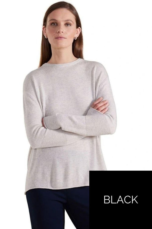 Marco Polo Long Sleeve Zip Back Sweater | Black_Shop12