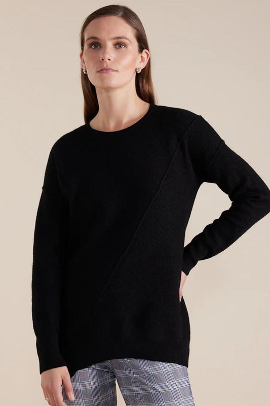Marco Polo Longline Boiled Wool Sweater | Black_Shop12