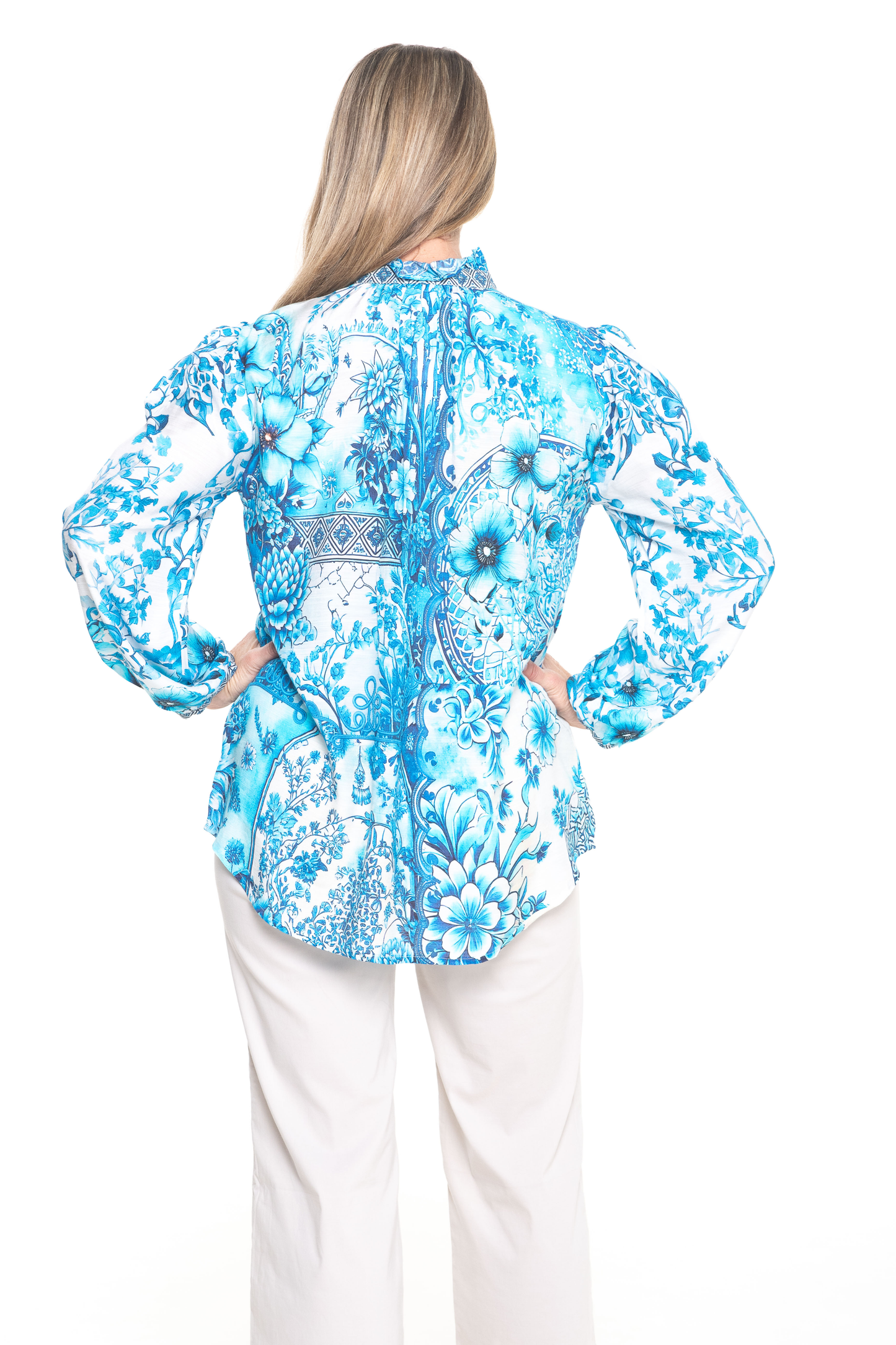 Mira Frill Shirt | Blue Casablanca