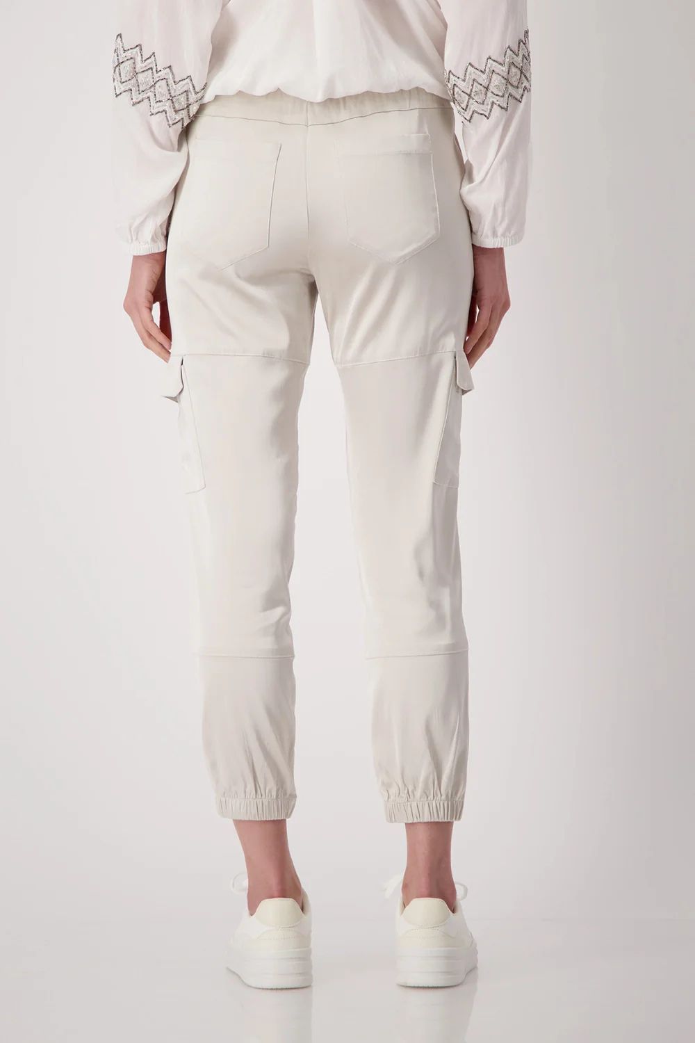 Satin Cargo Joggers | Light Sand