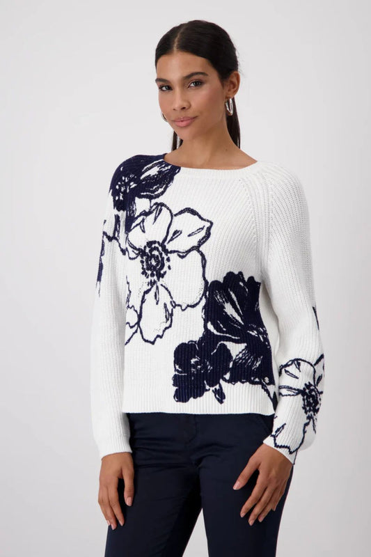 Floral Print Sweater | Off White