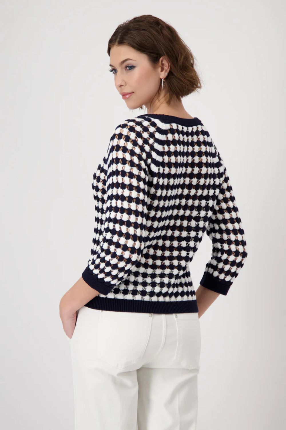Striped Ajour Sweater | Deep Ocean Stripes
