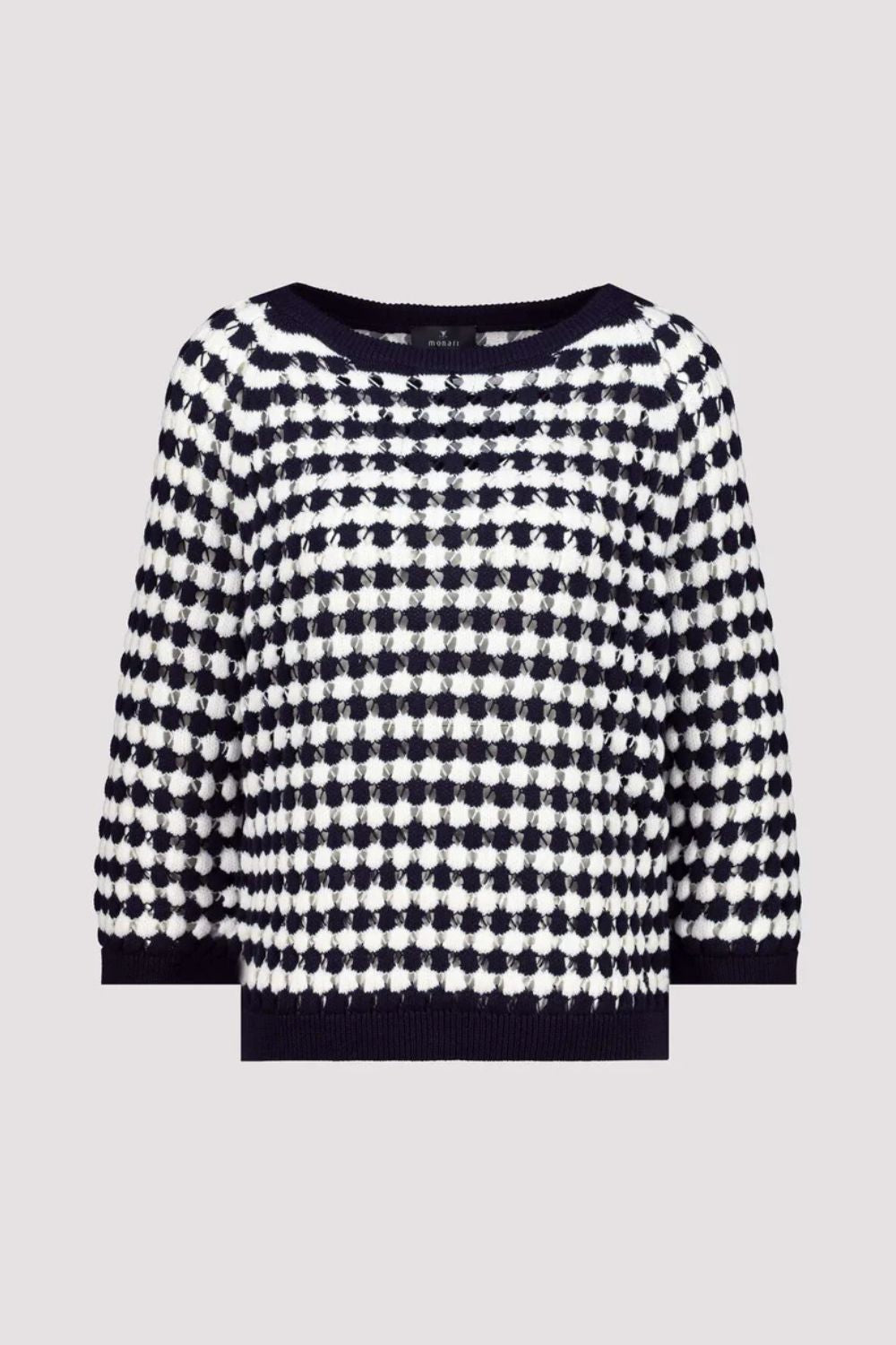 Striped Ajour Sweater | Deep Ocean Stripes