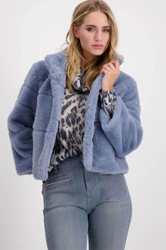 Monari Jacket Fake Fur | Smokey Blue_Shop12