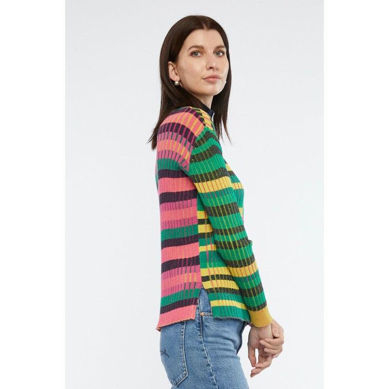 Multi Stripe Zip Up | Navy-Zaket & Plover-Shop 12 Bendigo