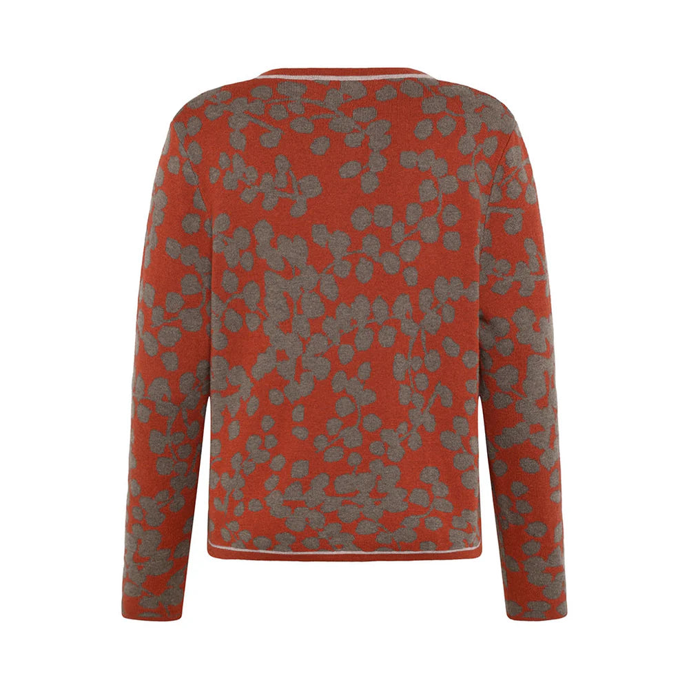 Natasha Floral Knit Cardi | Rust