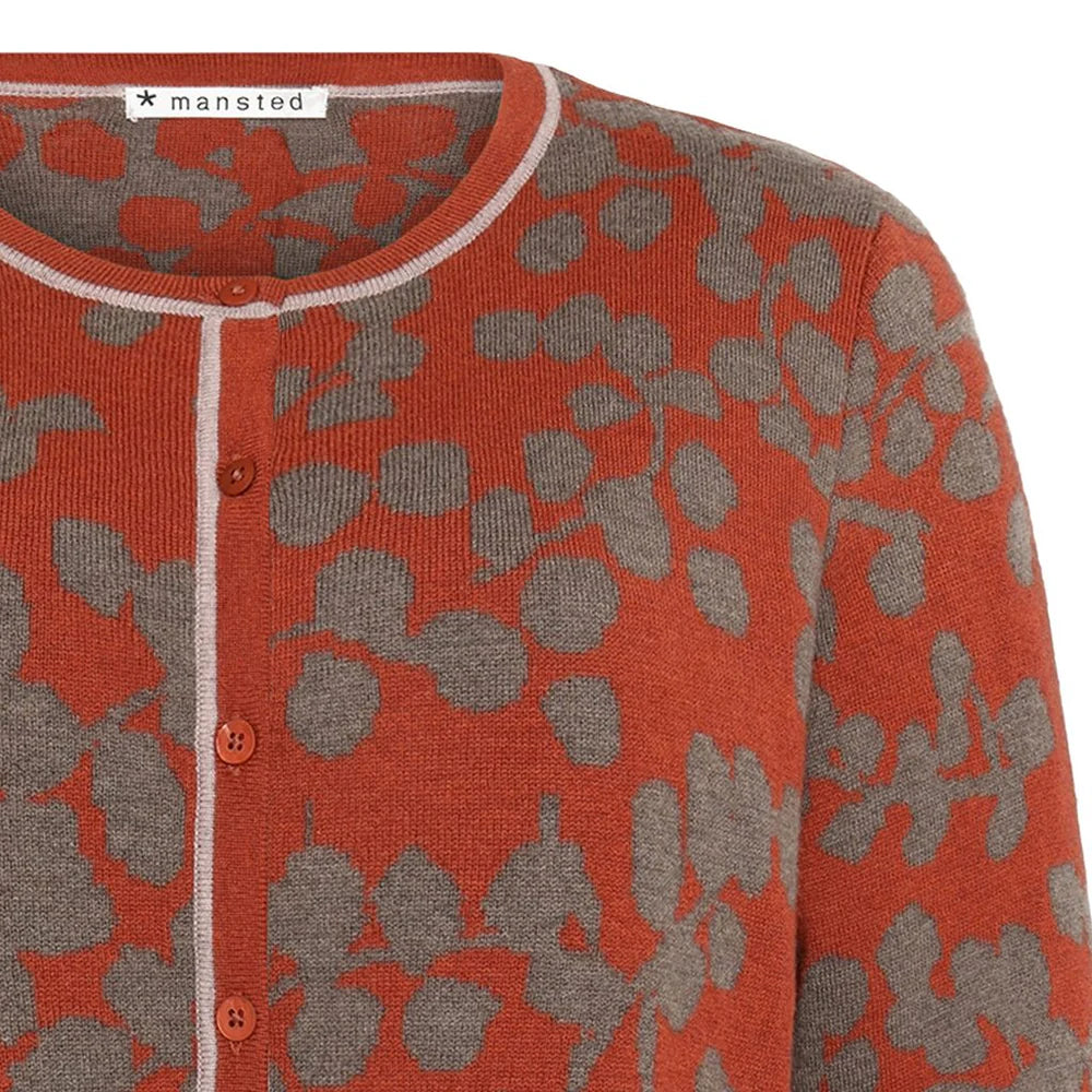 Natasha Floral Knit Cardi | Rust