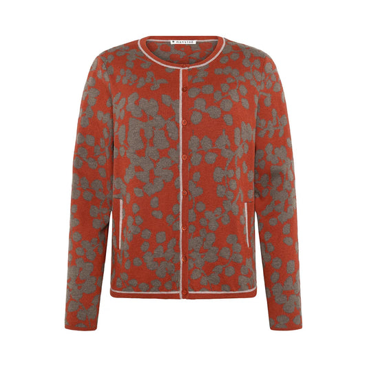 Natasha Floral Knit Cardi | Rust