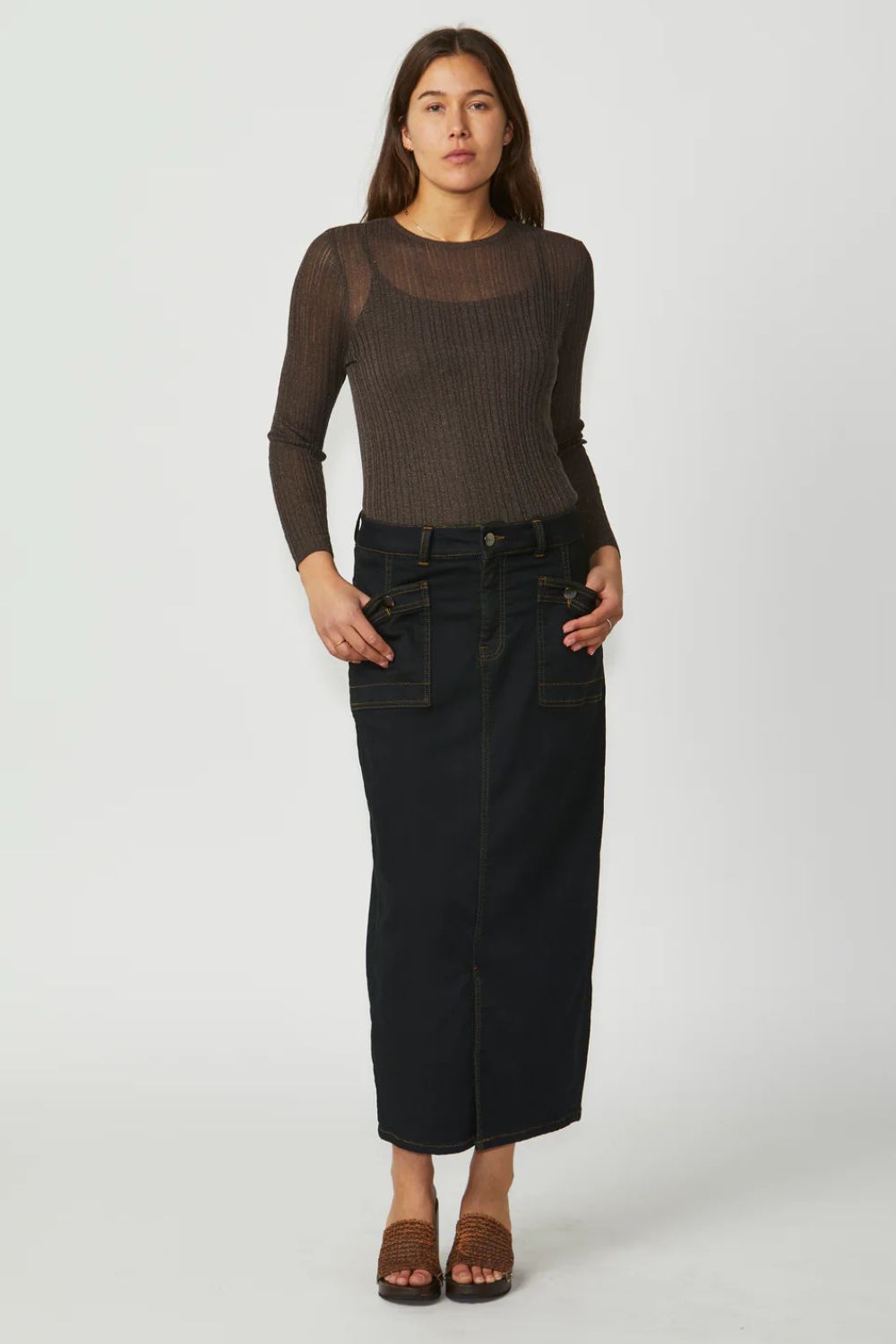 Derry Midi Skirt | Midnight