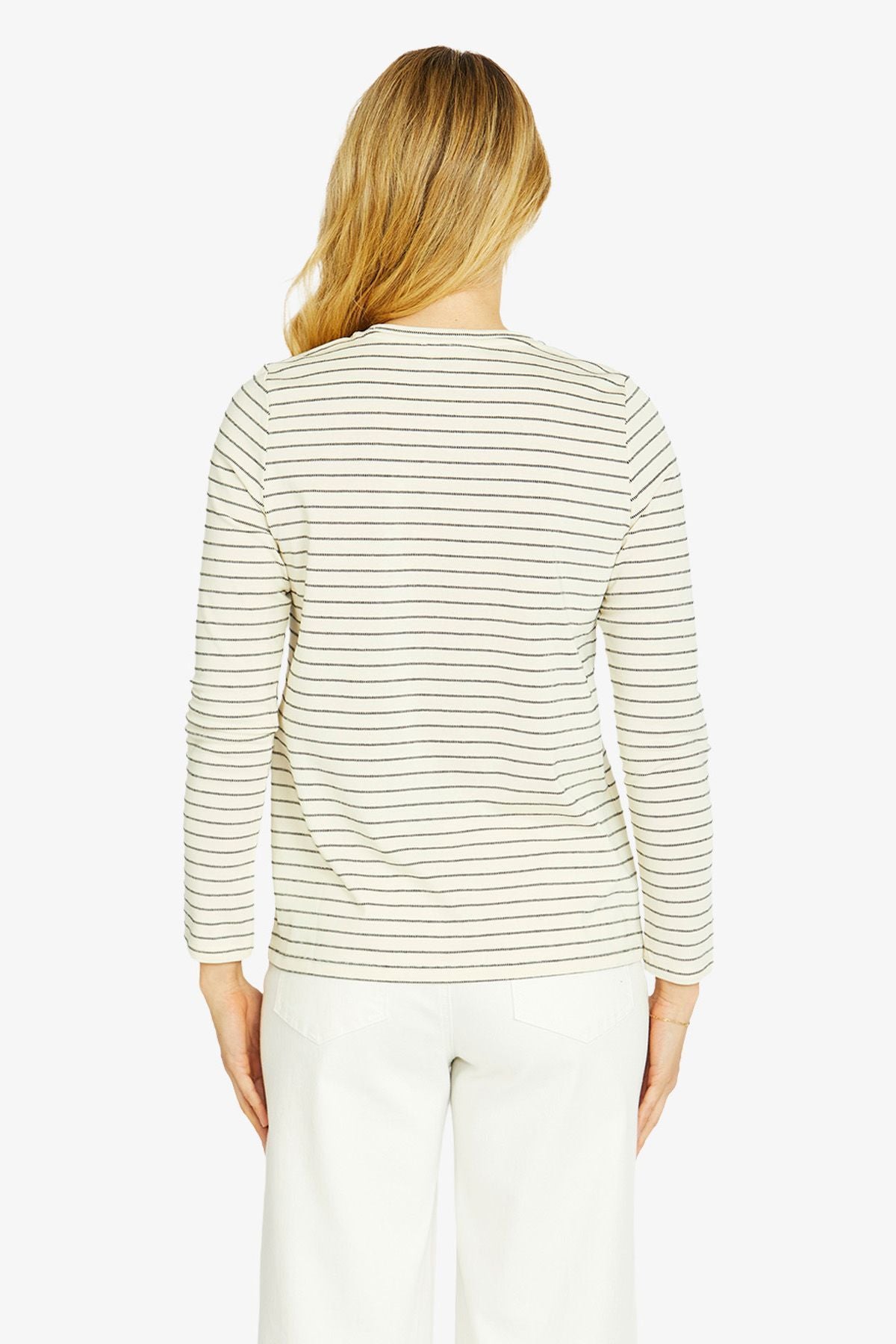 Camilla Long Sleeve Crew | Cream Black