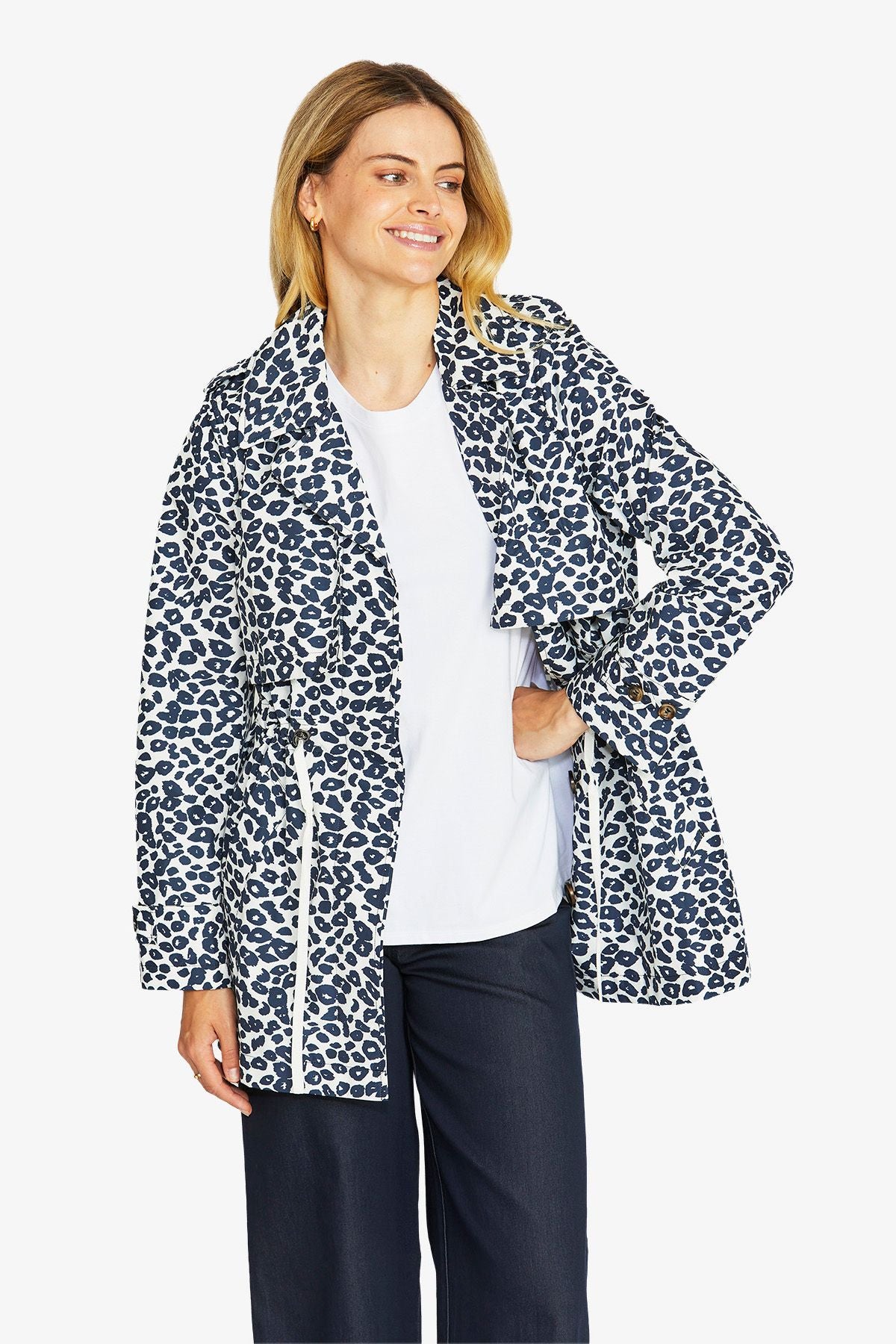 Kendra Cropped Trench | Animal