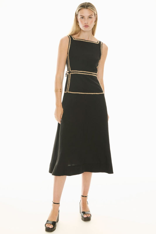 Marlin Raffia Dress | Black