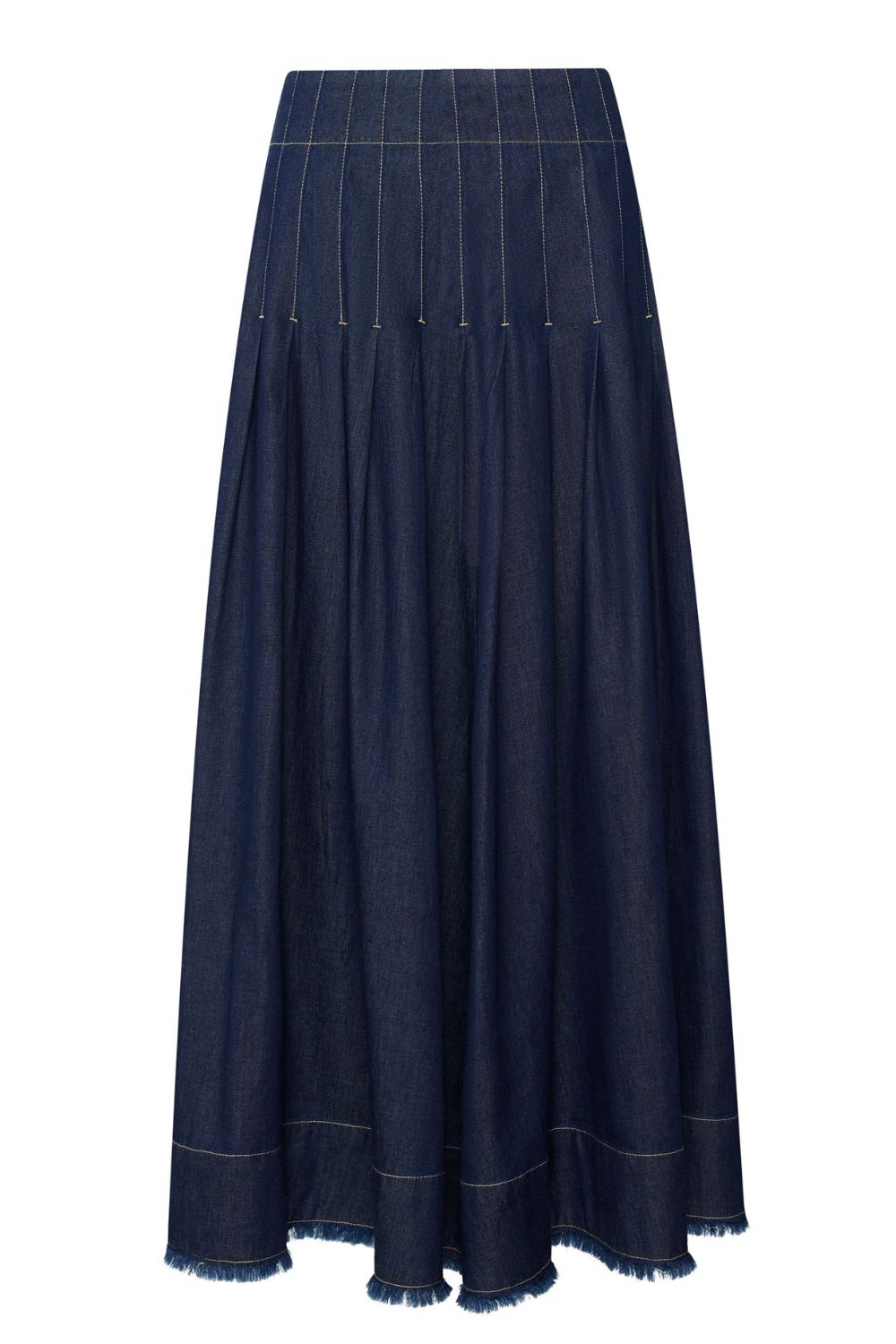Doyle Pleated Denim Skirt | Indigo