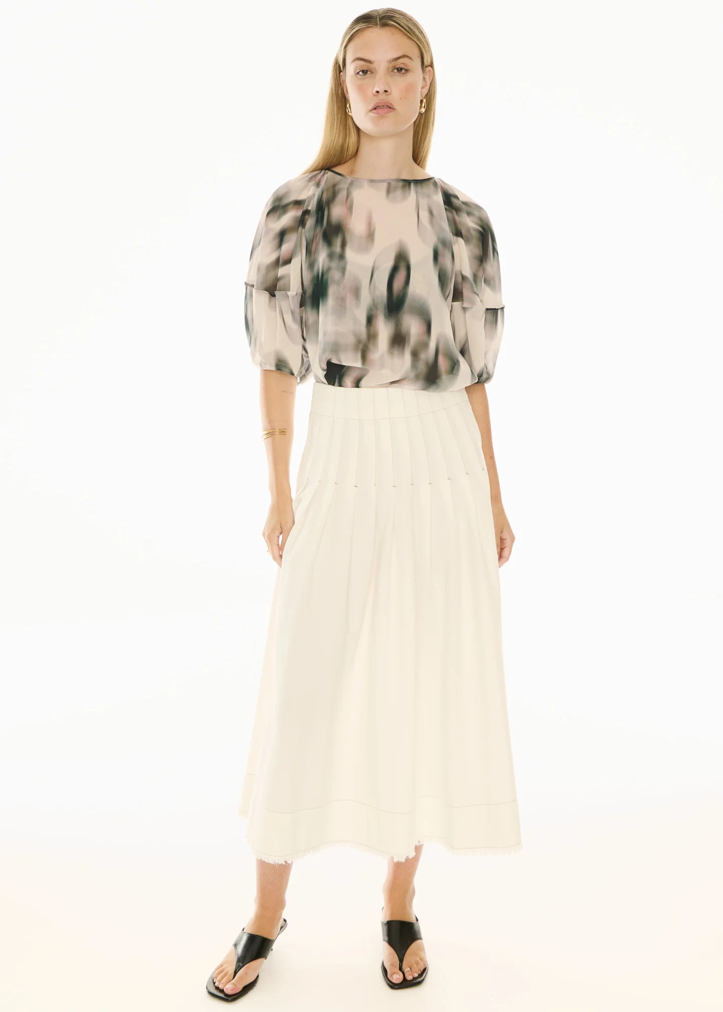 Elise Puff Sleeve Top | Elise Print