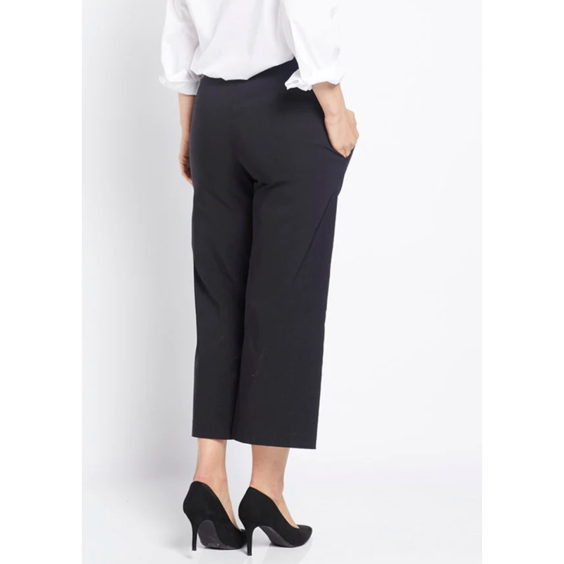 Larrie 7/8 Culotte Pant | Black-Philosophy Australia-Shop 12 Bendigo