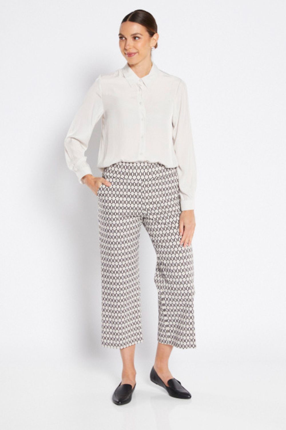 Ticket Print 7/8 Pant | Jewel