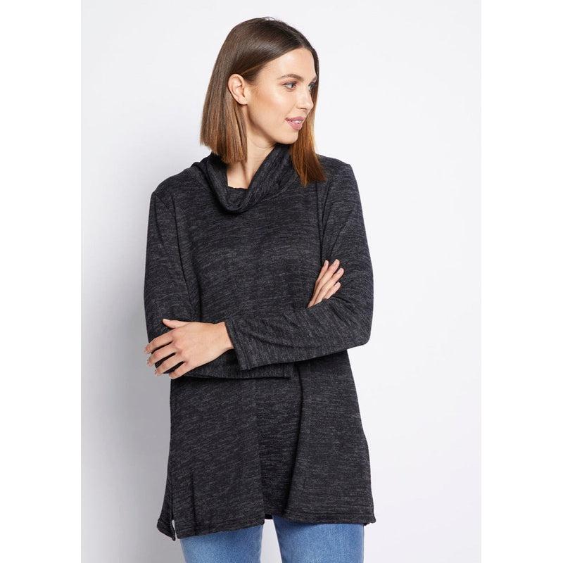 Zalia L/S Cowl Tunic | Charcoal Marle-Philosophy Australia-Shop 12 Bendigo