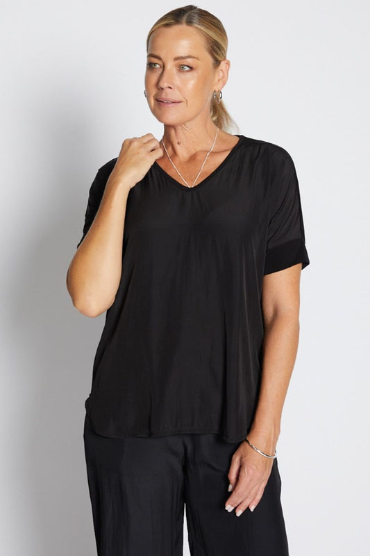 Angie Spliced Tee | Black