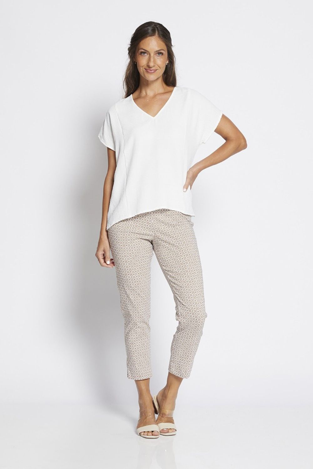 Philosophy Easy Tile Print Pant | Beige/White_Shop 12