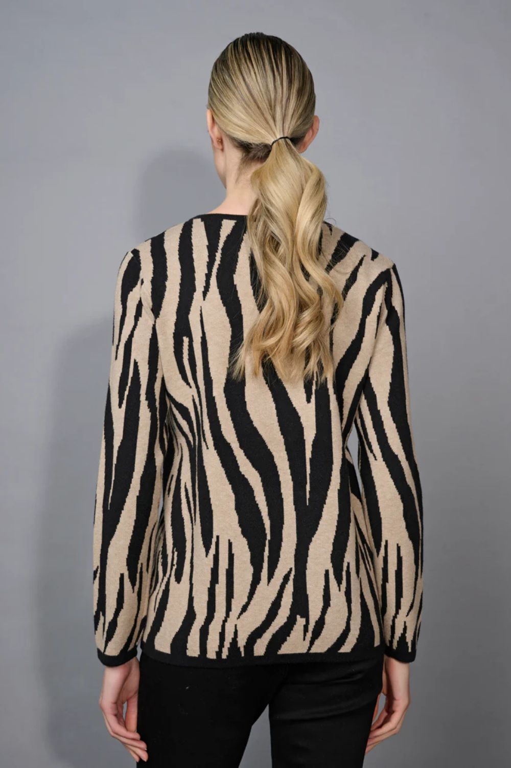Animal Jacquard Top | Taupe Multi