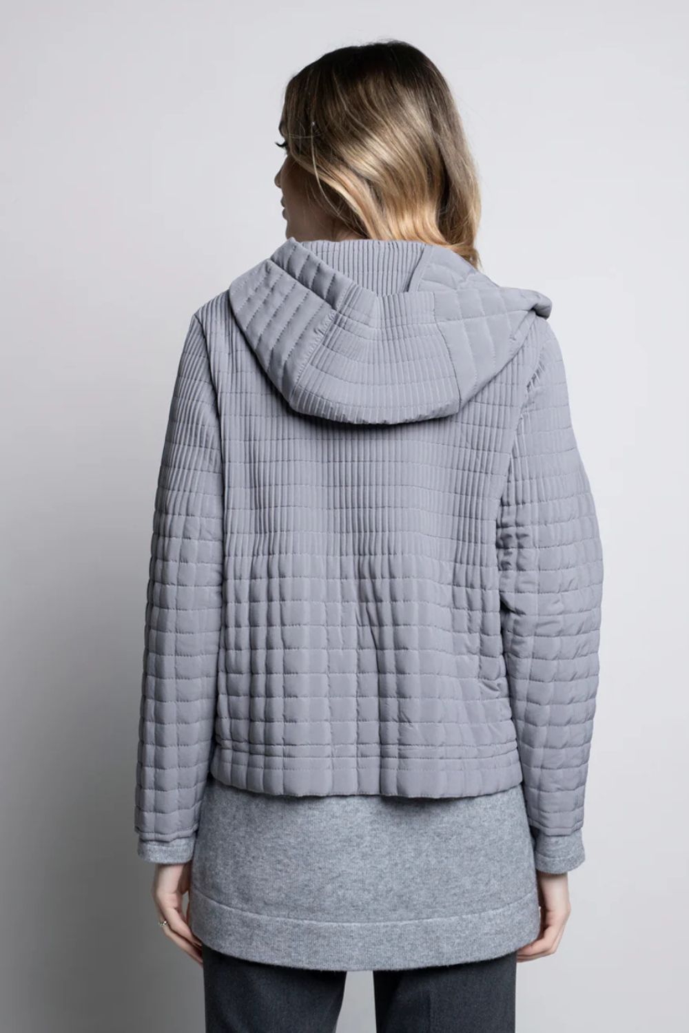Pleated Hooded Jacket | Grey