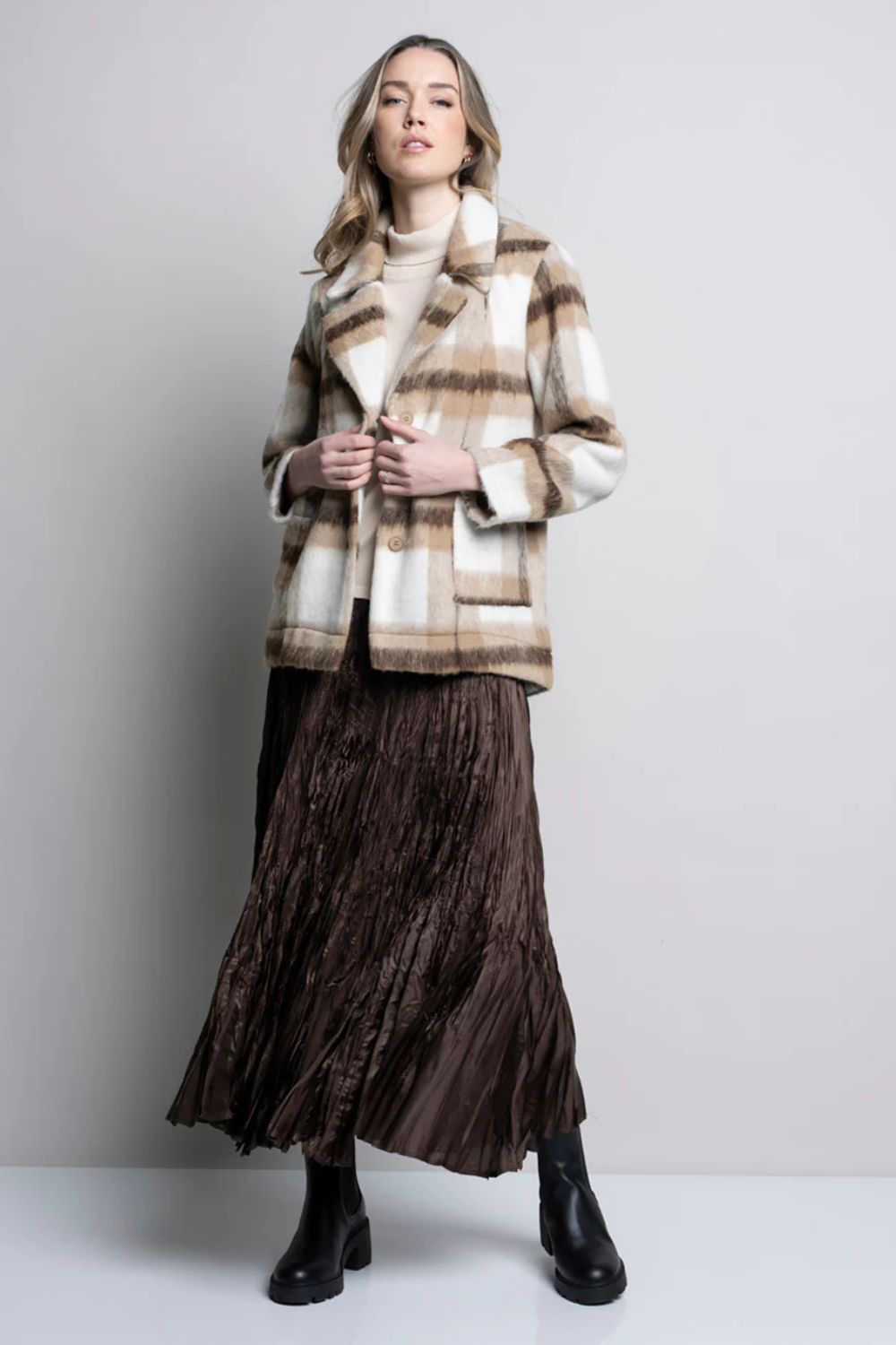 Crinkle Long Skirt | Pinecone