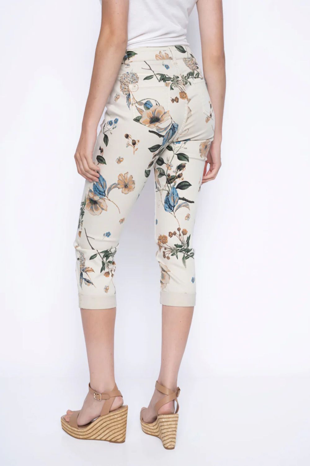 Printed Denim Capri Jeans | Papaya Multi
