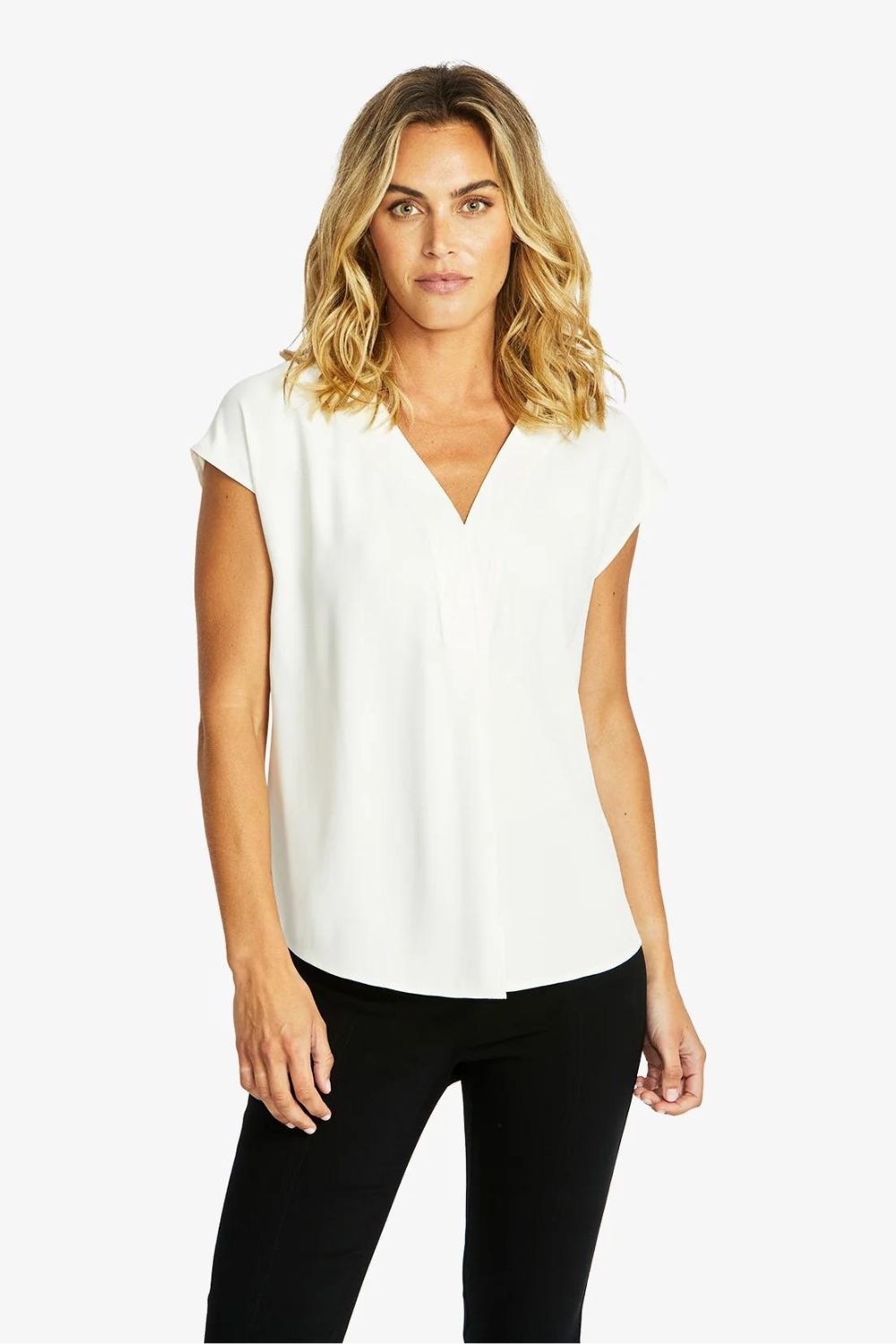 PingPong Helen V-Neck Top | Ivory_Shop 12