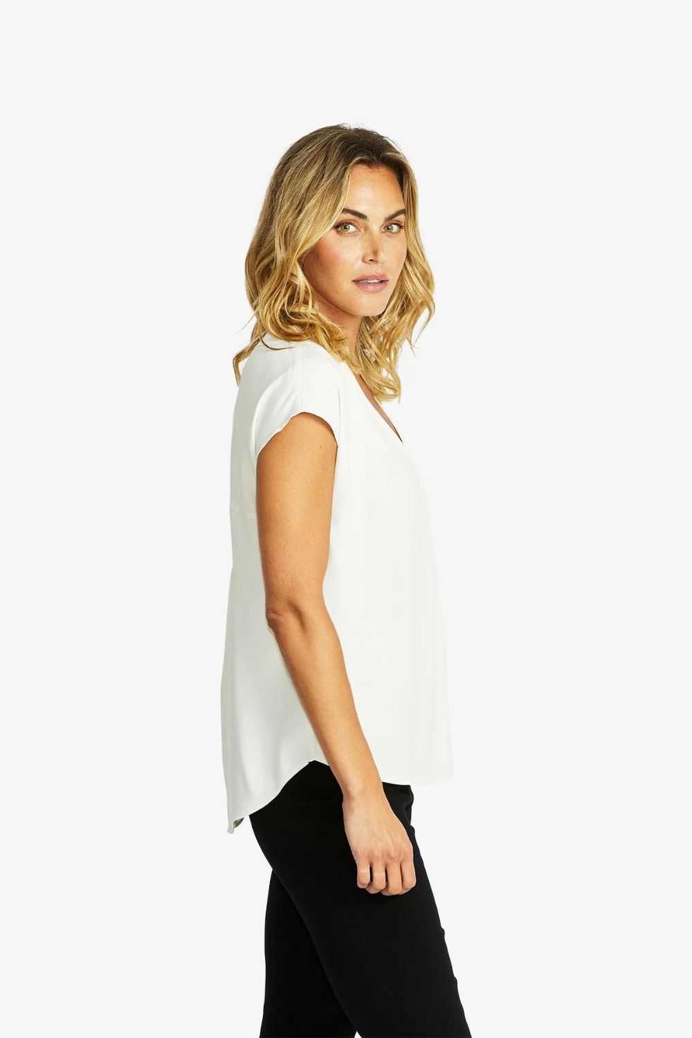 PingPong Helen V-Neck Top | Ivory_Shop 12